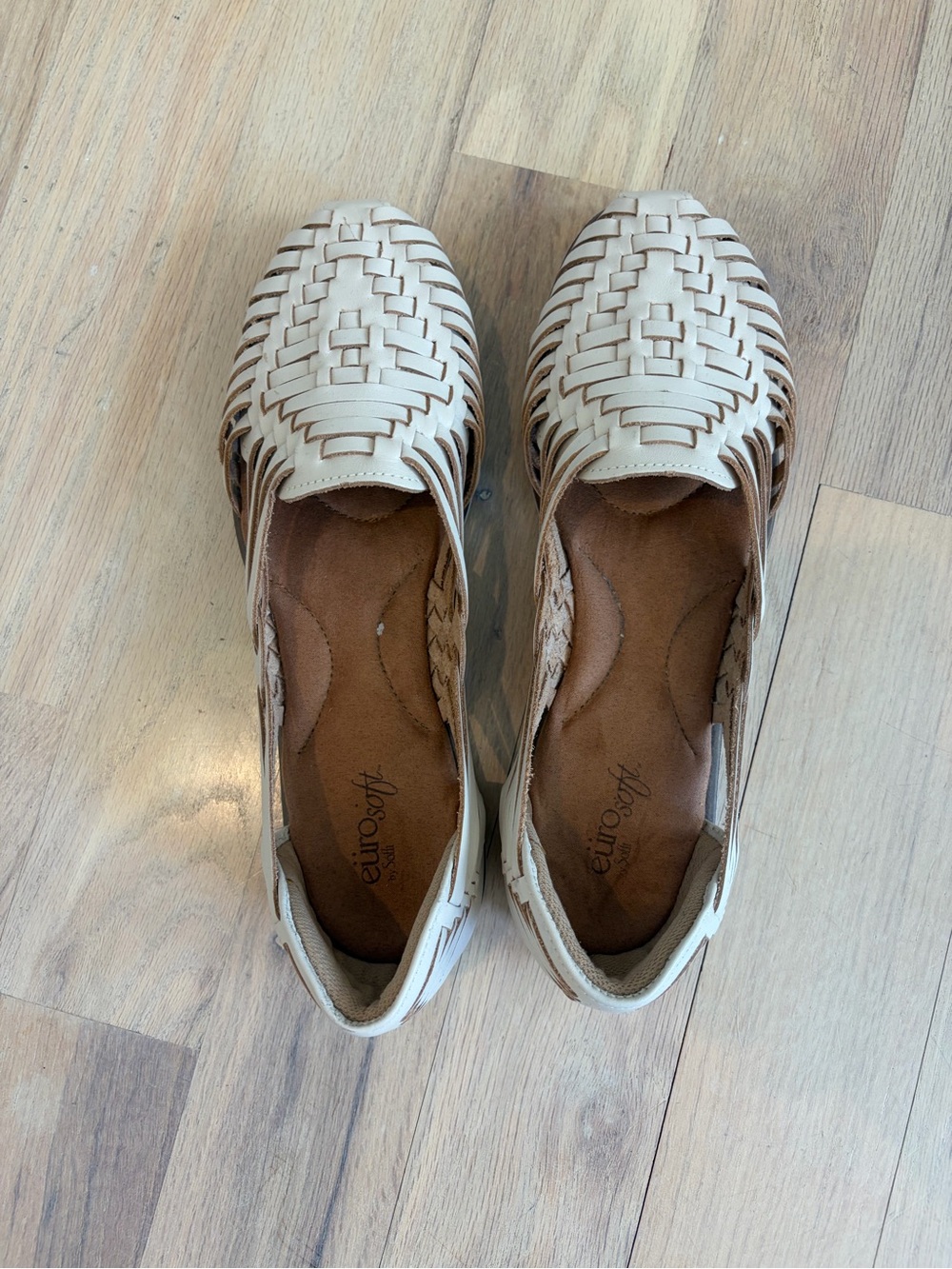 EuroSoft Women's Woven Espadrille Flats in Cream